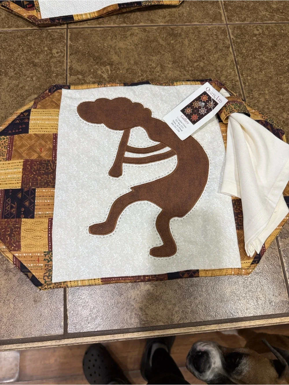 NWT Quilts LTD Kokopelli Placemat Napkin Ring Set of 4 Southwest Southwestern